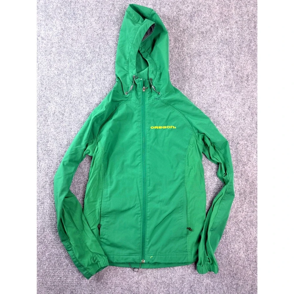 Columbia Oregon Ducks Omni-Shield Hooded Windbreaker Jacket Mens Medium‎ Green